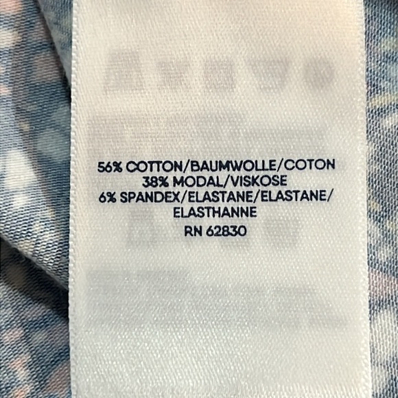 Lands End Floral Midi Dress M Tall Sheath Knot Front Sleeves Cottagecore Boho - Picture 12 of 13